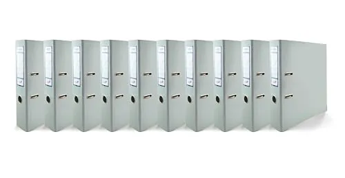 Netuno 10x Akten-Ordner DIN A4 Ekobox Premium Edition glänzend PastellBlau 2-Ring-Mechanik Ringorder A4 75mm Kunststoff Ordner breit Büroordner Plastikordner Briefordner Ringmappe breiter Aktenordner