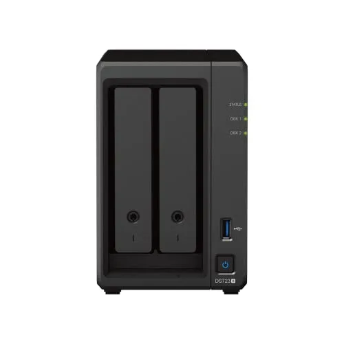 Synology DS723+ - 2-Bay NAS mit AMD Ryzen R1600, schneller Cache-Speicher und erweiterbarer RAM für Unternehmen und Start-ups