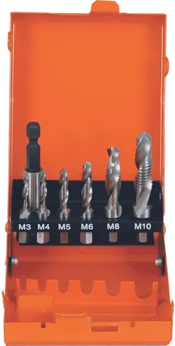 PROJAHN Kombi-Gewindebohrer Bit Set 7tlg M3-M10 - Bohrer: Hochwertiges Set aus HSS-G mit 7 Teilen für präzise Gewinde und vielseitige Einsatzmöglichkeiten.