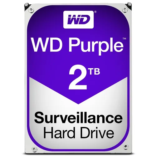 Western Digital Purple WD20PURX 2TB Festplatte - Internes HDD-Laufwerk mit 5400 U/min und 64MB Cache, ideal für Überwachungsanwendungen und optimiert für 24/7-Betrieb.