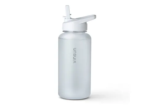 Vinsun Trinkflasche Sportflasche mit Strohhalm 1L - Wasserflasche Tritan auslaufsicher, BPA frei, Bruchsicher, geruchs- & geschmacksneutral, geringes Gewicht
