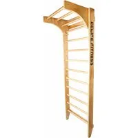 CCLIFE Sprossenwand Kletterwand mit höhenverstellbarer Klimmzugstange - Turntrainingsgeräte für Kinder und Erwachsene, aus hochwertigem Kiefernholz gefertigt, stabil und langlebig, ideal für Indoor-Training.