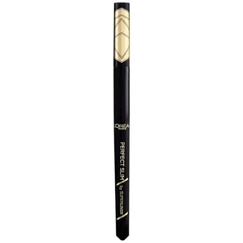 L'Oréal Paris Eyeliner mit präziser Filzspitze für den perfekten Lidstrich und unwiderstehliches Augen Make-up, Super Liner Perfect Slim, Nr. 1 Intense Black (Intensives Schwarz), 1 Stück