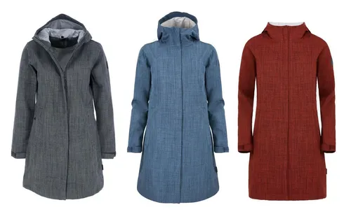 Elkline Regenjacke DANCING IN THE RAIN - Wasserdichte 2-Lagen-Regenjacke in Blue Melange, ideal für unbeständiges Wetter und ausgestattet mit einer praktischen Kapuze.
