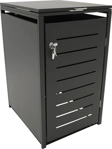 DEGAMO Mülltonnenbox KÖLN 60x62x102cm - Praktische Außenanbau Mülltonnenbox aus verzinktem Stahl, ideal für 120 Liter Tonnen. Schützt vor Witterungseinflüssen und sorgt für Ordnung im Außenbereich.