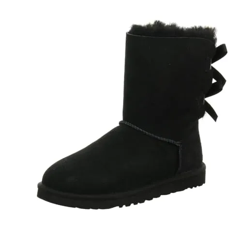 UGG Damen BAILEY BOW II Classic Boot, Black, 36 EU - Wanderschuhe mit hochwertigem Sheepskin und Cow Suede, ideal für warme Füße und Komfort bei jedem Schritt.