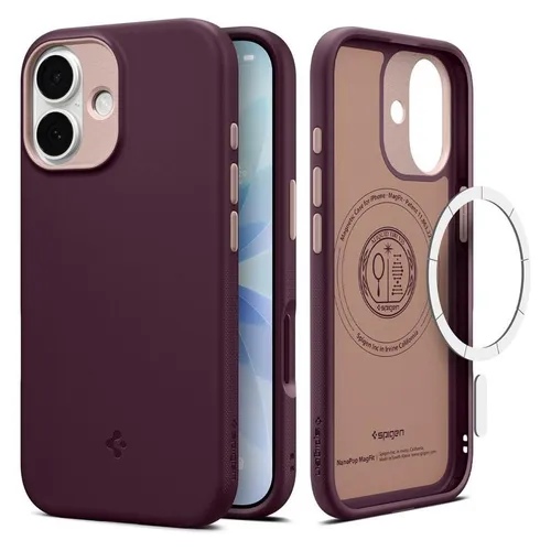 Spigen Caseology Nano Pop MagSafe für iPhone 17 - Burgundy Bean - Stylische Mobiltelefontasche mit MagSafe-Kompatibilität. Schützt dein iPhone 17 optimal und bietet gleichzeitig ein modernes Design.