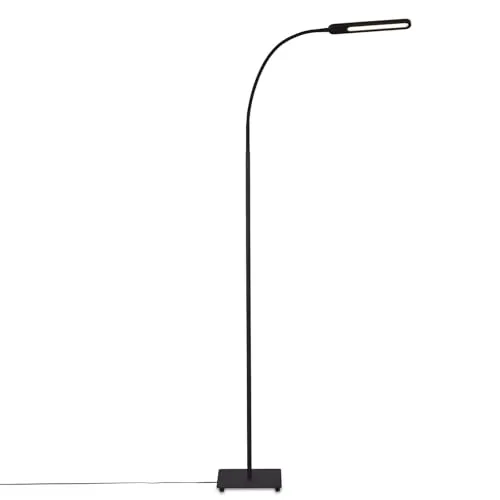 BRILONER LED Stehlampe mit Touch und Dimmfunktion - Moderne Standleuchte in Schwarz, dimmbar und mit Farbtemperatursteuerung, ideal für Wohnzimmer und Home Office. Energiesparende 8 Watt LED mit 600 Lumen und 20.000 Stunden Lebensdauer.