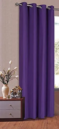 Vorhang Blickdicht Schal, Matte unifarbene Gardine mit Ösen. Material aus Microsatin Micofaser-Gewebe. HxB 225x140, Lila, 20405