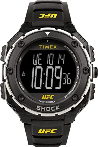 Timex UFC Herren-Chronographenuhr 50mm - Armbanduhren für Herren mit 50mm Gehäusedurchmesser, vielseitigen Funktionen wie Stoppuhr und Alarm sowie in edler Geschenkbox für jeden Anlass.