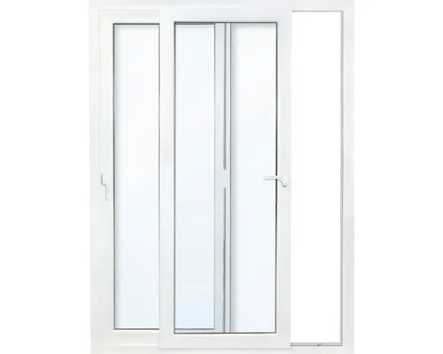 Schiebetür Kunststoff weiß 2500x2000 mm - Hochwertige Schiebetür aus Kunststoff, ideal für energieeffiziente Räume mit isolierendem Doppelglas, Höhe 2000 mm und Breite 2500 mm.