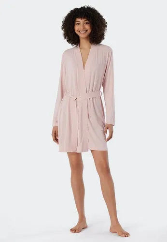 Schiesser Morgenmantel "Essentials" in Rosa XL - Bademantel aus hochwertigem Single-Jersey mit Kimono-Kragen und Gürtel, ideal für gemütliche Morgenstunden.