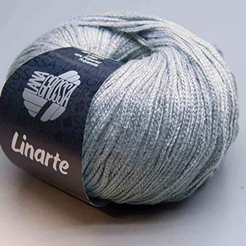 LANA GROSSA Linarte | Moderner Baumwoll/Leinen-Klassiker | Handstrickgarn aus 40% Microfaser (Viscose), 30% Baumwolle, 20% Leinen & 10% Polyamid | 50g Wolle zum Stricken & Häkeln | 125m Garn FB76