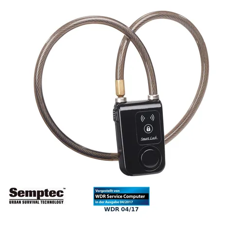 Semptec App-gesteuertes Kabelschloss mit Alarm - Innovatives Alarmschloss für Fahrrad und Tür, mit Bluetooth-Steuerung und App-Anbindung für maximale Sicherheit.