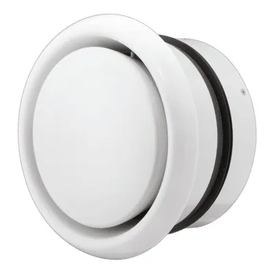 Helios BTK 160 - Brandschutz-Tellerventilklappe - Lüftungstechnik - Effektive Brandschutz-Tellerventilklappe zur Verhinderung von Feuer- und Rauchausbreitung, geeignet für Lüftungsschächte und Wände, erfüllt Feuerwiderstandsklasse K90-4102.