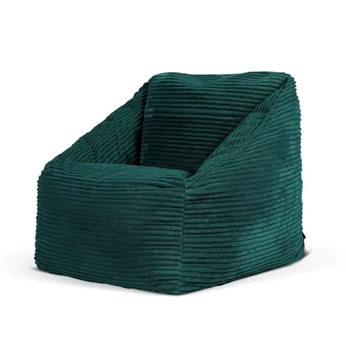 Icon Natalia Sitzsack Kinder Blaugrün - Sitzsack in Sesselform aus flauschigem Cordstoff, perfekt für Kinder zum Entspannen im Schlafzimmer oder Spielzimmer. Strapazierfähig und pflegeleicht, ideal für kleine Faulenzer!