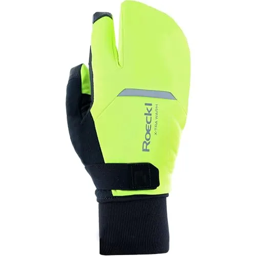 Roeckl Villach 3 Trigger Extra Warm Handschuhe - Fluo Yellow - Fahrradbekleidung mit extra warmen, langen Handschuhen für optimalen Kälteschutz und hervorragenden Grip bei jeder Fahrt.