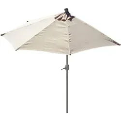 Sonnenschirm halbrund Parla, UV 50+ Balkonschirm 300cm creme - Sonnenschirm für Balkone und Terrassen mit UV-Schutzfaktor 50+. Wetterfestes Material und einfach zu bedienen dank Handkurbel. Platzsparend durch Teleskopstreben.