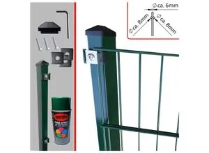 Fa-Bausysteme Doppelstabzaun Moosgrün 1830 mm 10 m - Gartenzäune: Robuster Doppelstabzaun in Moosgrün bietet hohe Sicherheit und Langlebigkeit für Ihr Grundstück.
