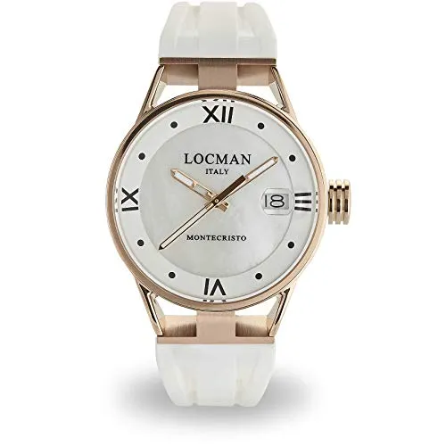 Locman Montecristo Lady 521MPWM/558 Titan 34mm Armbanduhr - Elegante Damenarmbanduhr mit Titan-Gehäuse, 34 mm Durchmesser, und stylishen Gummiband. Perfekt für den lässigen Alltag und mit 2 Jahren Herstellergarantie.