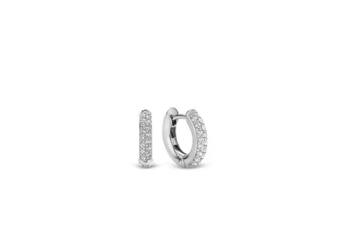 TI SENTO - Milano Silber Creolen Paar - Klassische Ohrringe aus rhodiniertem Sterlingsilber mit funkelndem Zirkonia, perfekt für jeden Anlass und inklusive Geschenkverpackung.