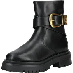 STEVE MADDEN Stiefelette Leder Bikerboots schwarz 40 EU - Wanderschuhe, lässige Bikerboots aus schwarzem Leder mit praktischem Reißverschluss und komfortablem Blockabsatz für optimalen Tragekomfort.