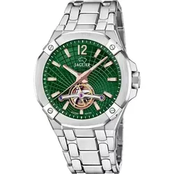 Jaguar J1007/3 Herren Armbanduhr Automatik - Balancier in Silber - Elegante Herrenarmbanduhr aus der Jaguar Balancier Kollektion mit grünem Zifferblatt und hochwertigem Saphirglas. Automatisches Uhrwerk, wasserdicht bis 10 bar – ideal für stilbewusste Männer.