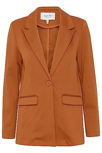 b.young BYRIZETTA Damen Blazer Longblazer Jacke mit Reverskragen und Knopf Regular Fit mit Stretch, Größe:40, Farbe:Sugar Almond (181155)