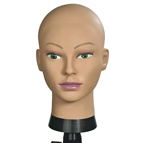 Frisierkopf, weiblich, kosmetologisch, Mannequin-Kopf für Perückenherstellung und Präsentation mit kostenloser Klemme