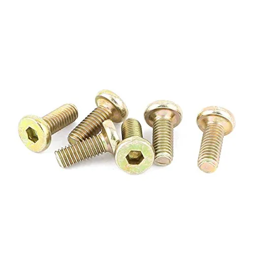 sourcing map M6 x 15 mm Gewinde Hex Socket Head Cap Schrauben Schrauben Bronze Tone 6 PCS de