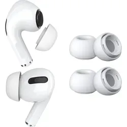 MMOBIEL 2 Paar Ersatz-Ohrstöpsel für AirPods Pro - Silikon Ohrstöpsel Spitzen M – Weiß - Weiß