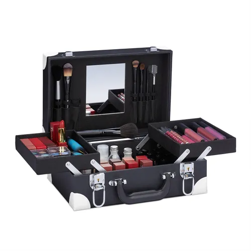 Kosmetikkoffer Schminkbox - Abschließbare Make-Up Tasche - Make-up Taschen & Koffer, großer Kosmetikkoffer mit Schloss für Sicherheit, ideal zum Organisieren von Make-up und Nagelzubehör.
