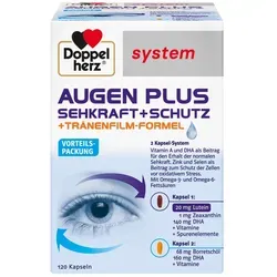 Doppelherz system Augen Plus Sehkraft + Schutz + Tränenfilm-Formel 120 St - Rezeptfrei, stärkt die Sehkraft und schützt die Augen