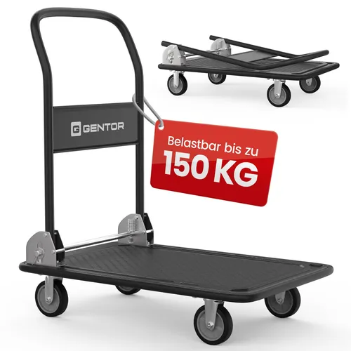 Plattformwagen klappbar bis 150 kg Tragkraft - Handwagen für vielseitige Einsätze - Vielseitiger Plattformwagen für Haushalt, Werkstatt und Umzug. Klappbar und platzsparend, mit rutschfester Oberfläche und 360°-Lenkrollen für hohe Mobilität. Tragkraft bis 150 kg, ideal für private und gewerbliche Nutzung.