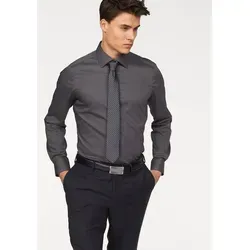Bruno Banani Langarmhemd Slim-fit Formbeständig durch Elastananteil grau 35/36 (XS)