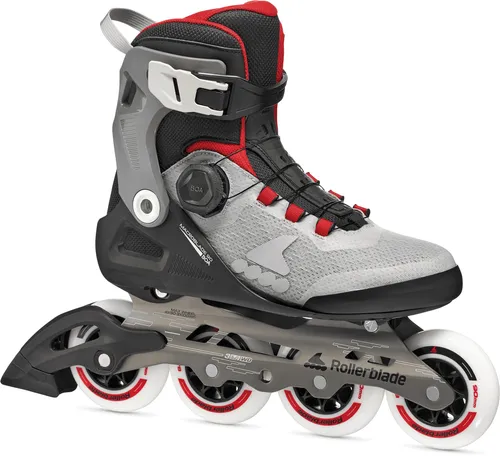 ROLLERBLADE MACROBLADE 90 BOA Inline Skate 2026 in schwarz/grau/rot - Größe 39/40 - Der ROLLERBLADE MACROBLADE 90 BOA Inline Skate bietet eine präzise Passform dank des BOA Fit Systems. Ideal für fortgeschrittene Skater, die Geschwindigkeit und Kontrolle schätzen. Mit atmungsaktivem Obermaterial und komfortabler Schiene für ein sportliches Fahrerlebnis.