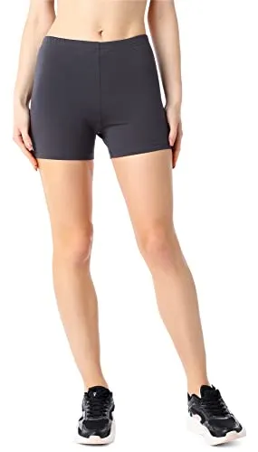 Bellivalini Damen Kurze Leggings aus Bio-Baumwolle BLV50-186 (Graphite, M)
