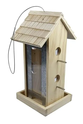 Windhager Vogelhaus Country, braun, 39 cm hoch - Praktisches Vogelhaus für den Außenbereich, gefertigt aus hochwertigem Kiefernholz. Ideal für die Vogelbeobachtung und zur Förderung der Artenvielfalt in Ihrem Garten.