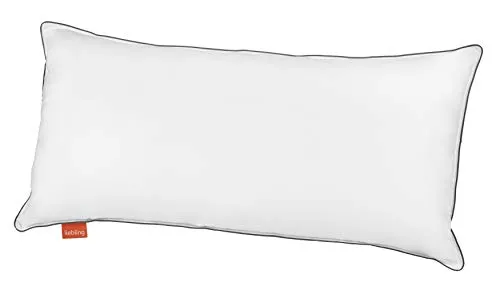 liebling Hotelkissen Soft 40x80 cm, höhenverstellbares Kopfkissen 40 x 80 cm, Kissen, 100% Baumwolle mit Grauer Biese, Made in EU, Oeko-TEX, waschbar bis 60 Grad