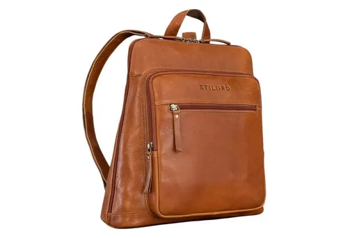 STILORD 'Camden' Moderner Lederrucksack für Damen - Eleganter Tagesrucksack aus hochwertigem Echtleder im Vintage-Look, ideal für Laptop bis 14 Zoll und perfekt für City, Uni oder Reisen. Organisierte Fächer und verstellbare Gurte bieten zusätzlichen Komfort.