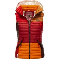 Navahoo Damen Steppweste Shadaa - Leichte Übergangsjacke mit abnehmbarer Kapuze - Funktionsjacken, modische und taillierte Steppweste im Colourblocking-Stil, wasserabweisend und ideal für die Übergangszeit.