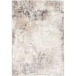 Carpeto Abstrakter Vintage Designer Teppich - Beige Grau - 140 x 200 cm - Hochwertiger Kurzflor-Teppich mit ÖKO-TEX Zertifizierung, ideal für Wohnzimmer und Schlafzimmer. Langlebig, pflegeleicht und schallabsorbierend für mehr Komfort und Gemütlichkeit.