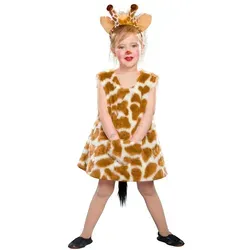 Festartikel Müller Giraffen-Kleid mit Haarreif - Kostüm für Kinder 116-128, hochwertig und ideal für Fasching, Karneval oder Halloween