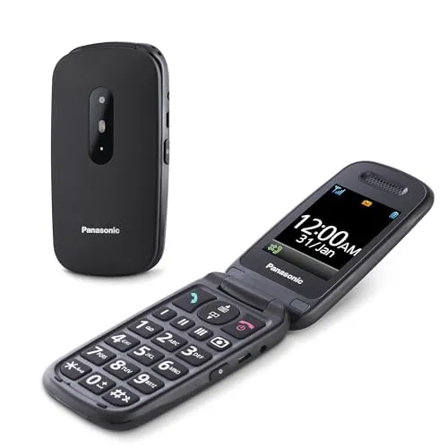 Panasonic KX-TU446EXB 2G - Robustes Tastenhandy - Tastenhandy mit 2,4 Zoll Display, ideal für Senioren und unkomplizierte Nutzung, mit Notruftaste für mehr Sicherheit.