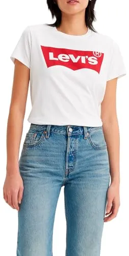 Levi's Damen The Perfect Tee T-Shirt - Batwing White, Größe S - T-Shirts für Damen mit einzigartigem Logo-Design auf der Brust, das je nach Farbe variiert und für einen individuellen Look sorgt.