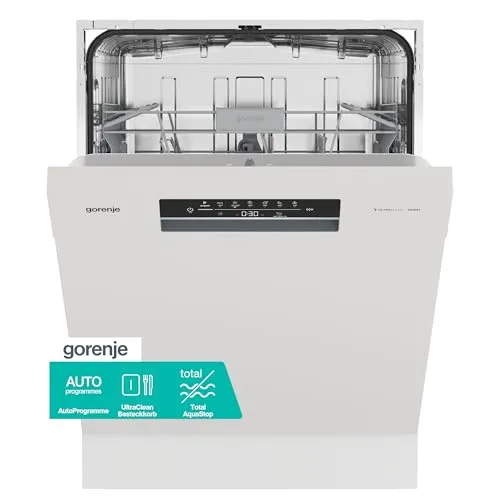 GORENJE Unterbaugeschirrspüler GU642D90W - Geschirrspüler für 14 Maßgedecke, ideal für große Haushalte, energieeffizient und bietet verschiedene Spül-Einstellungen für glänzend sauberes Geschirr.