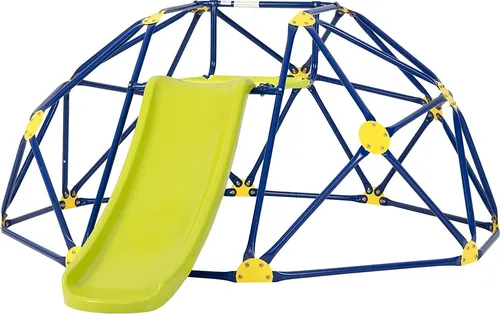 GOPLUS Klettergerüst mit Rutsche - Klettergerüst für Kinder (3-10 Jahre) mit stabiler Stahlrohrkonstruktion und Plattform aus strapazierfähigem Stoff. Fördert Motorik und bietet Platz für bis zu 3 Kinder gleichzeitig.
