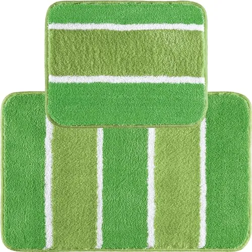 REDBEST Badematte + WC-Vorlage Set 2-TLG. grün Größe 50x80 cm + 40x50 cm