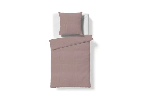 fleuresse Musselin Bettwäsche 155x220 Faro mauve altrosa uni - Hochwertige 2-teilige Bettwäsche aus 100% Baumwolle im eleganten rosa Farbton. Mit Reißverschluss für einfachen Bezugwechsel, ideal für entspannte Nächte und stilvolle Schlafzimmer.