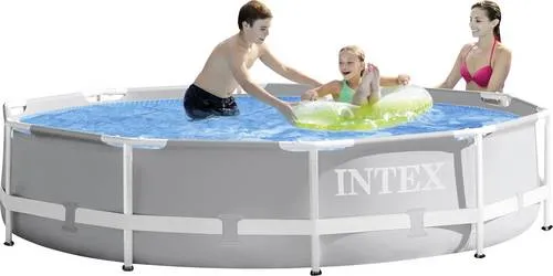 10Ft X 30In Prism Frame Pool - Swimmingpool aus 3-lagigem SUPER-TOUGH Material, hohe Stabilität und schnelle Montage in nur 30 Minuten, ideal für den Sommer-Spaß im Garten.